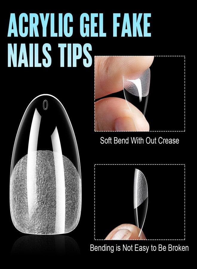 TOMICCA Extra Short Almond Nail Tips 192Pcs 12 Sizes - Clear Gel Short Fake Nails for Acrylic Nails & Press On Nails, Home DIY and Wedding Salon for Nails Extensions (Beginner & Professional) - Image 3